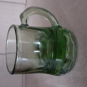 Vintage Green Federal Glass Company Mini Stout Mug Shot Glass